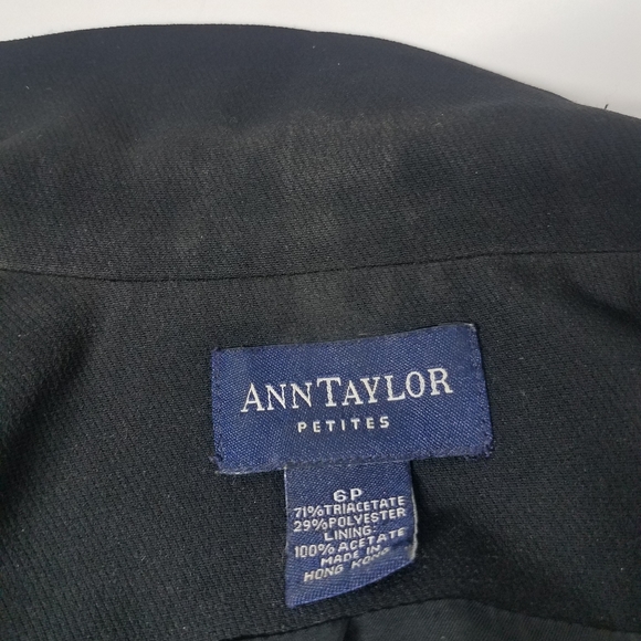 Ann Taylor Petites Black Suit Blazer Business Jacket - Picture 9 of 12